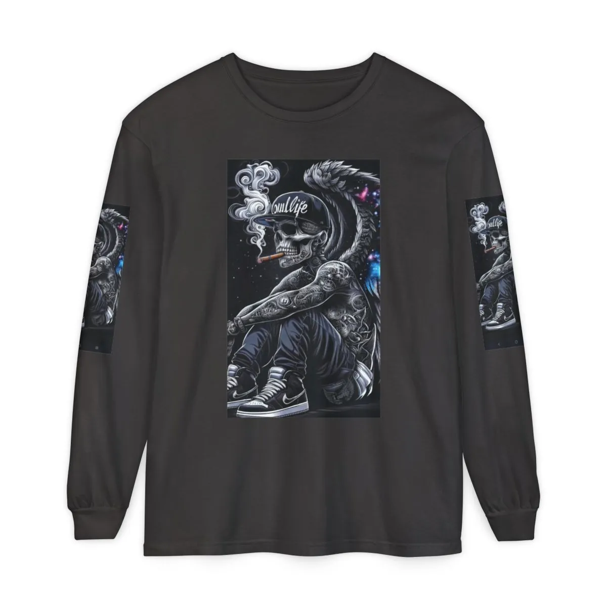 Skull Smoke Long Sleeve Tee