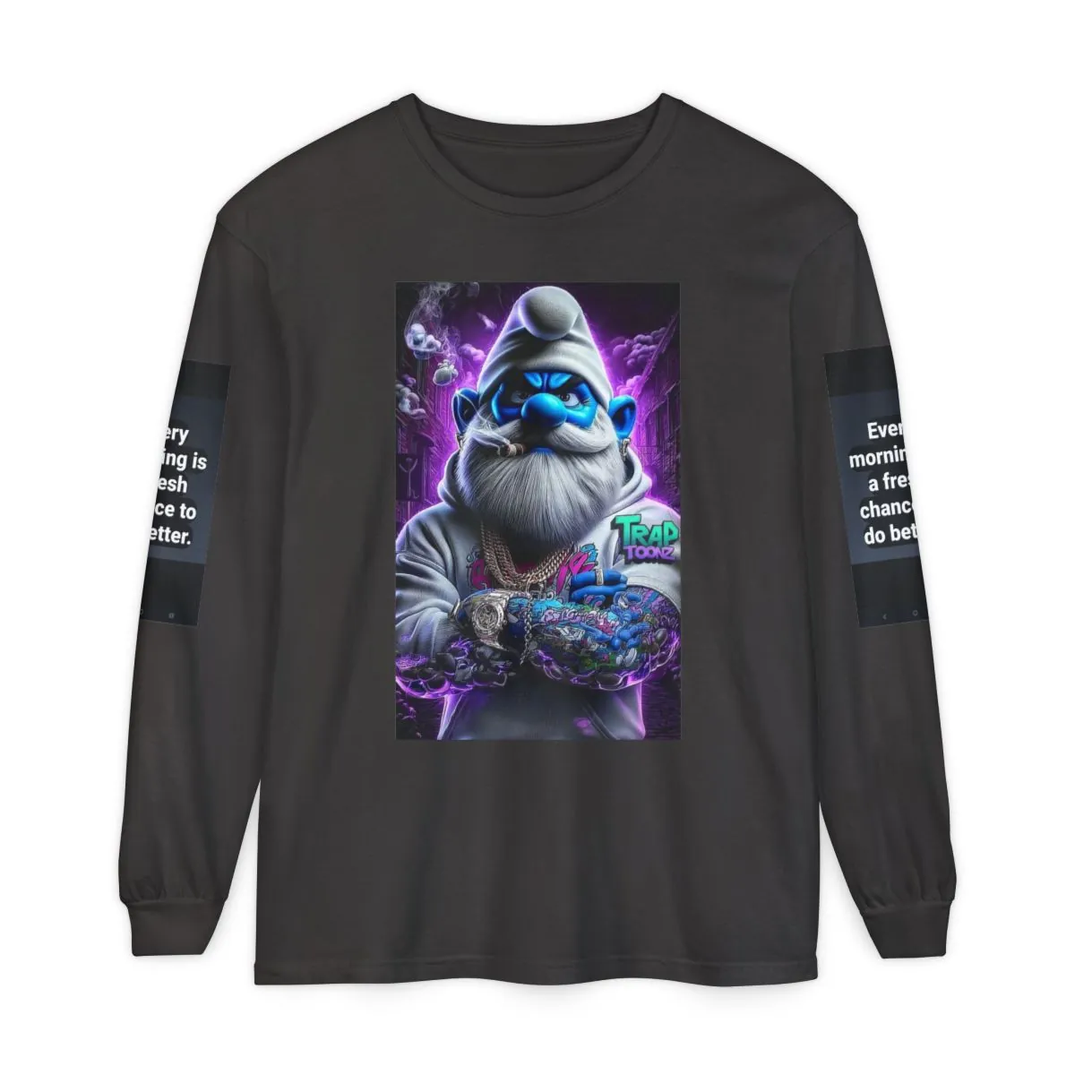 Smurf Gangsta Graphic Long Sleeve Tee