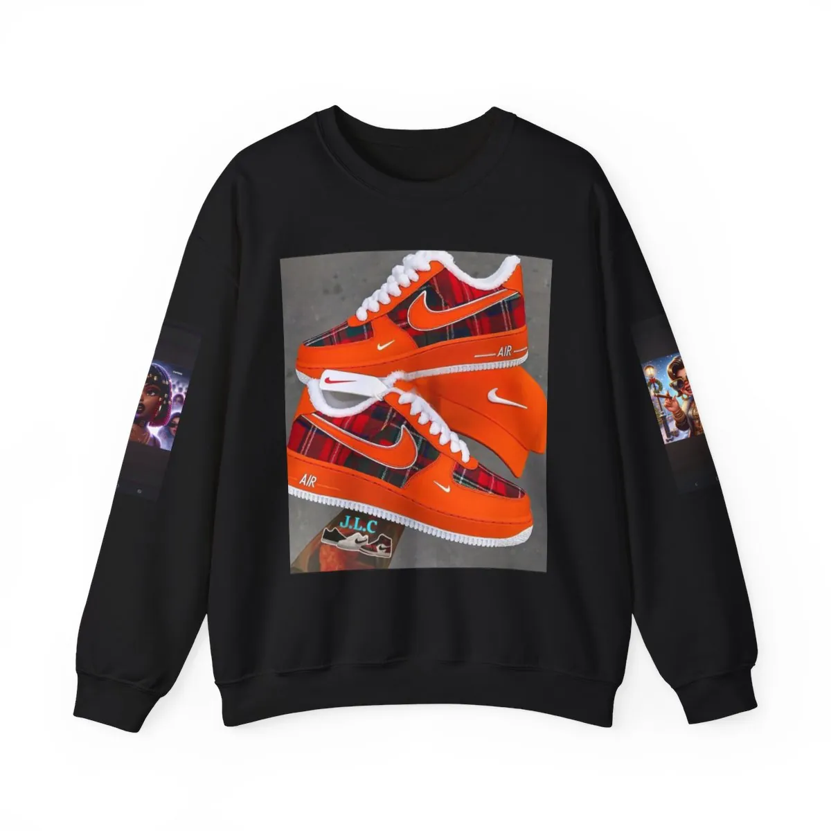 Sneaker Photo Crewneck Sweatshirt — Red Nike Air Shoe Graphic Pullover