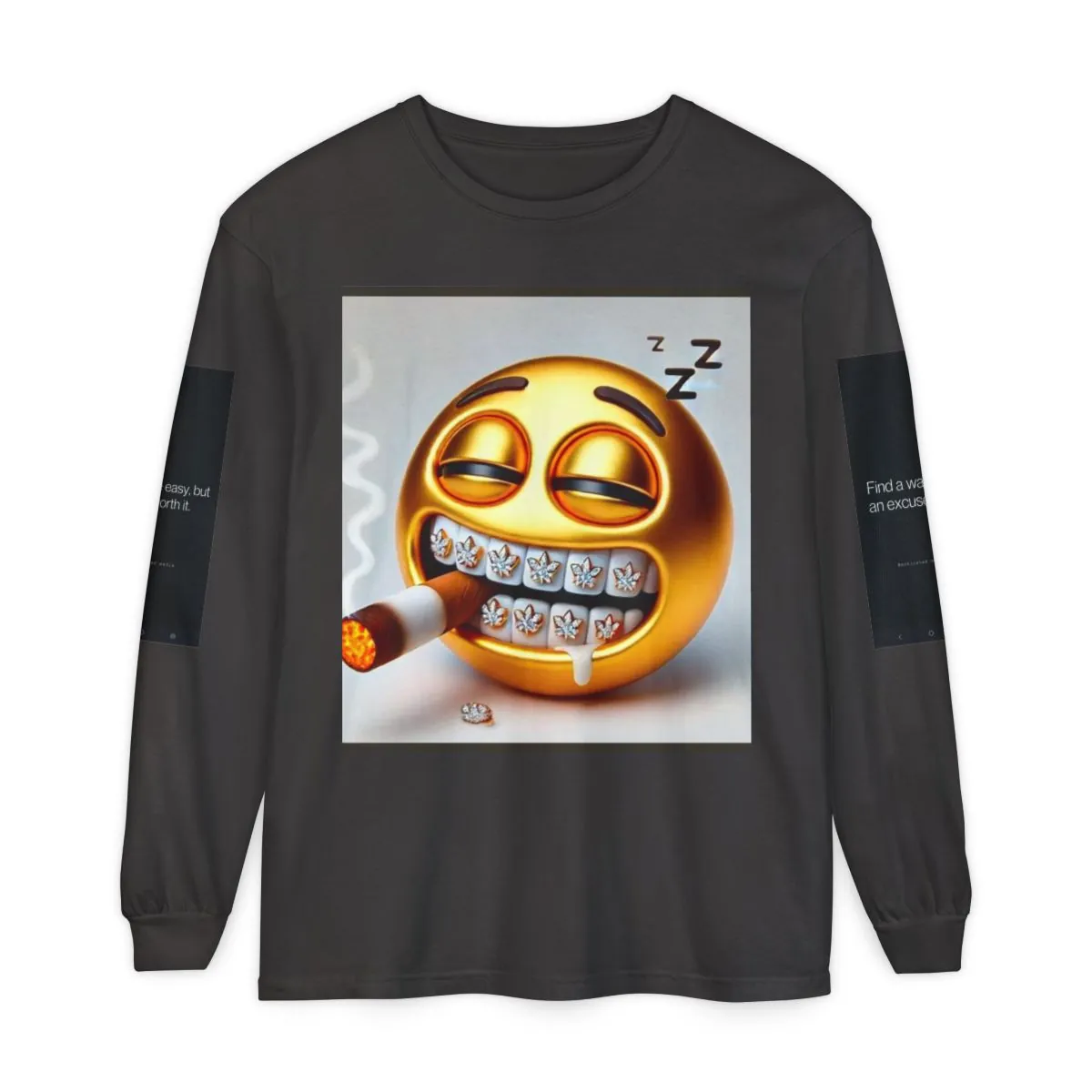 Smokin' Bling Emoji Long Sleeve Tee