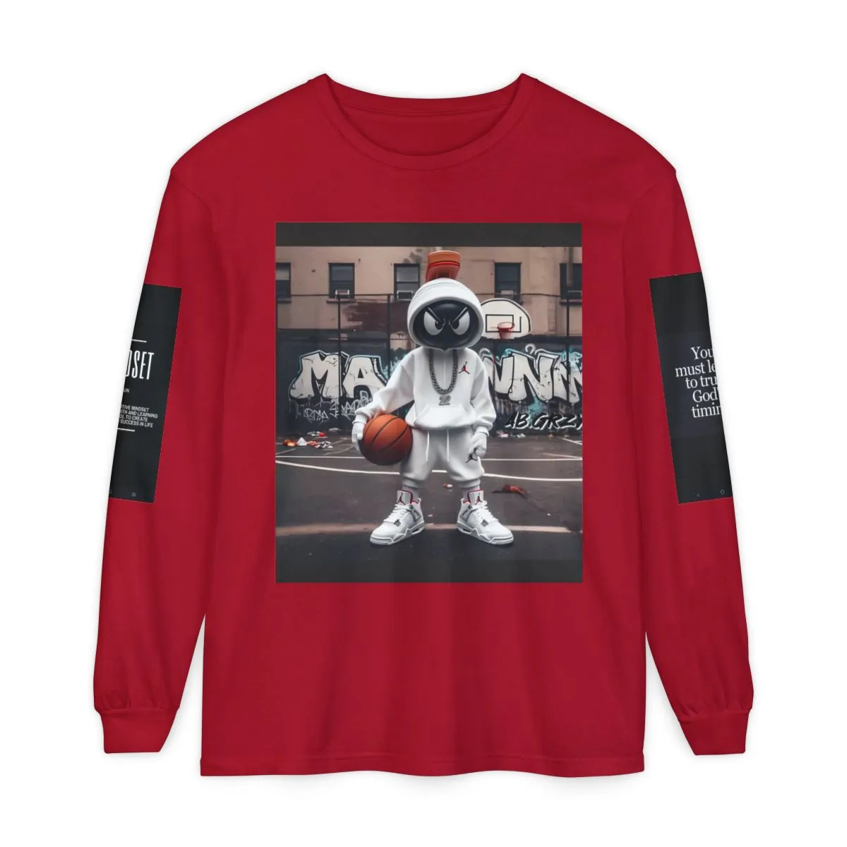 Street Basketball Astronaut Long Sleeve Tee