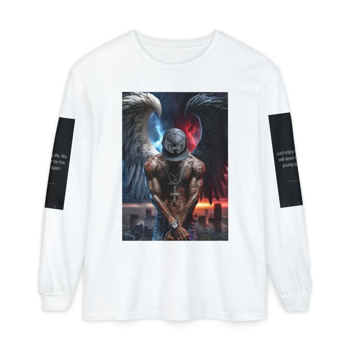 Angel & Demon Graphic Long Sleeve Tee