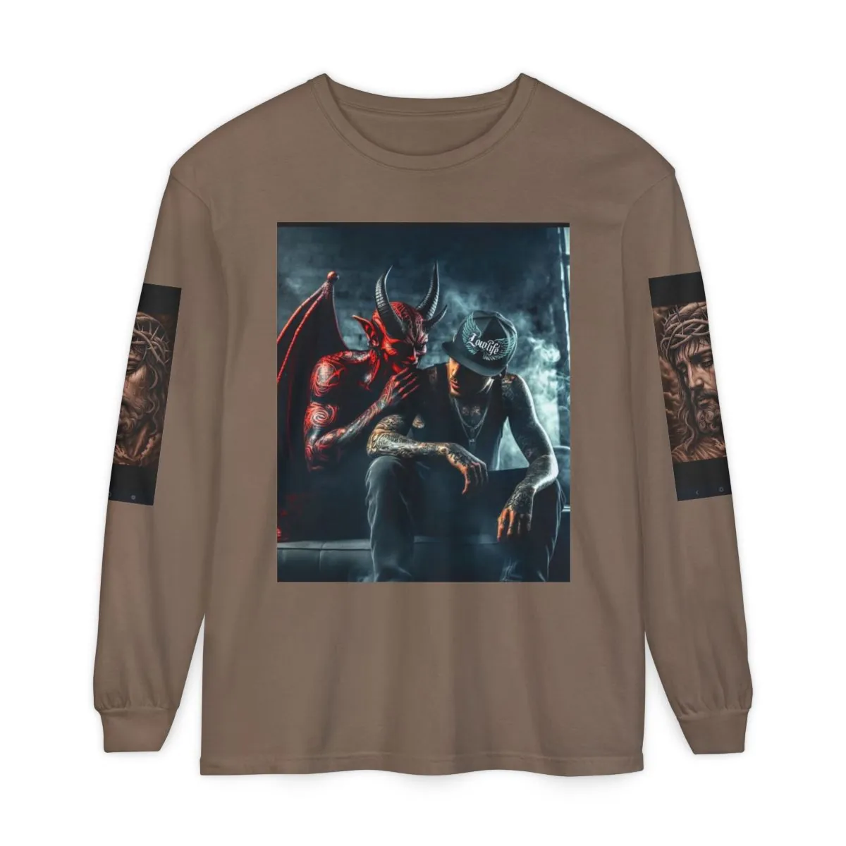Devil & Angel Graphic Long Sleeve Tee