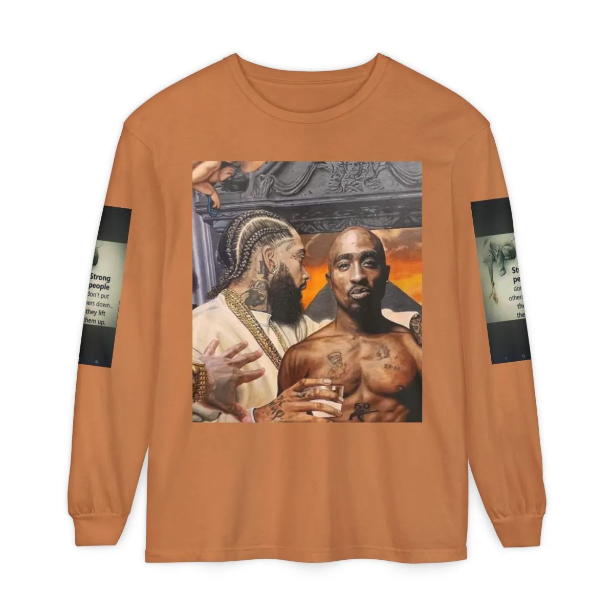 Graphic Long Sleeve Tee — Hip-Hop Portrait & Bold Photo Collage
