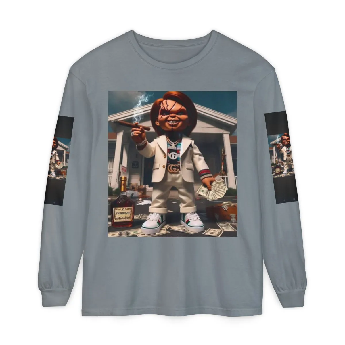 Long Sleeve T-Shirt — Retro Doll Boss Graphic