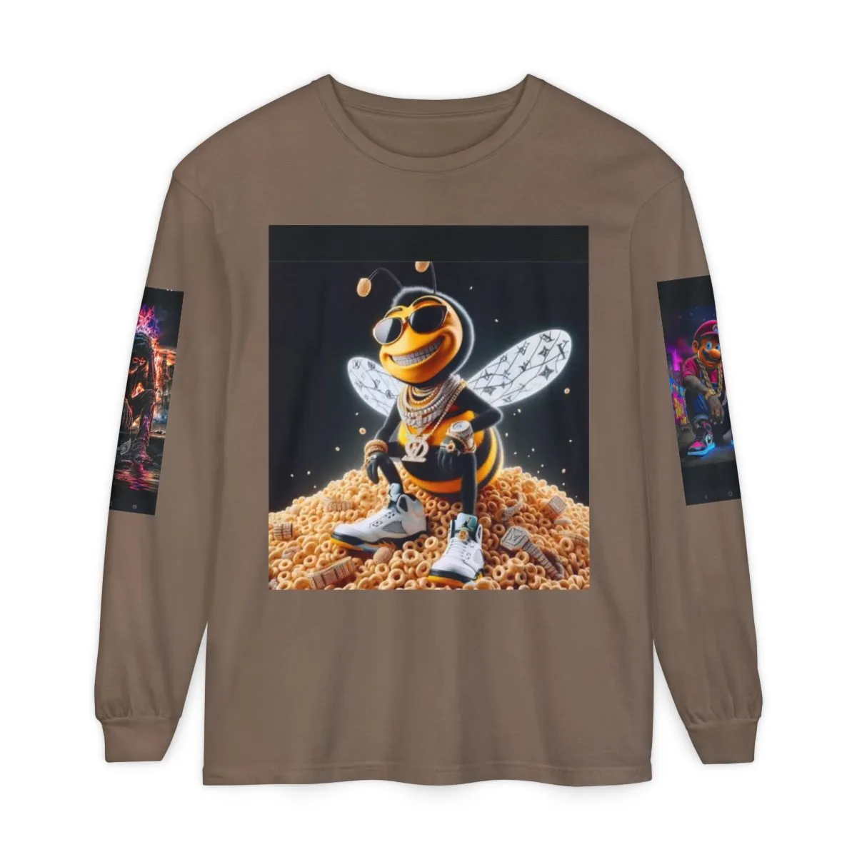 Bee Mascot Long Sleeve Tee — Neon Carnival Graphic