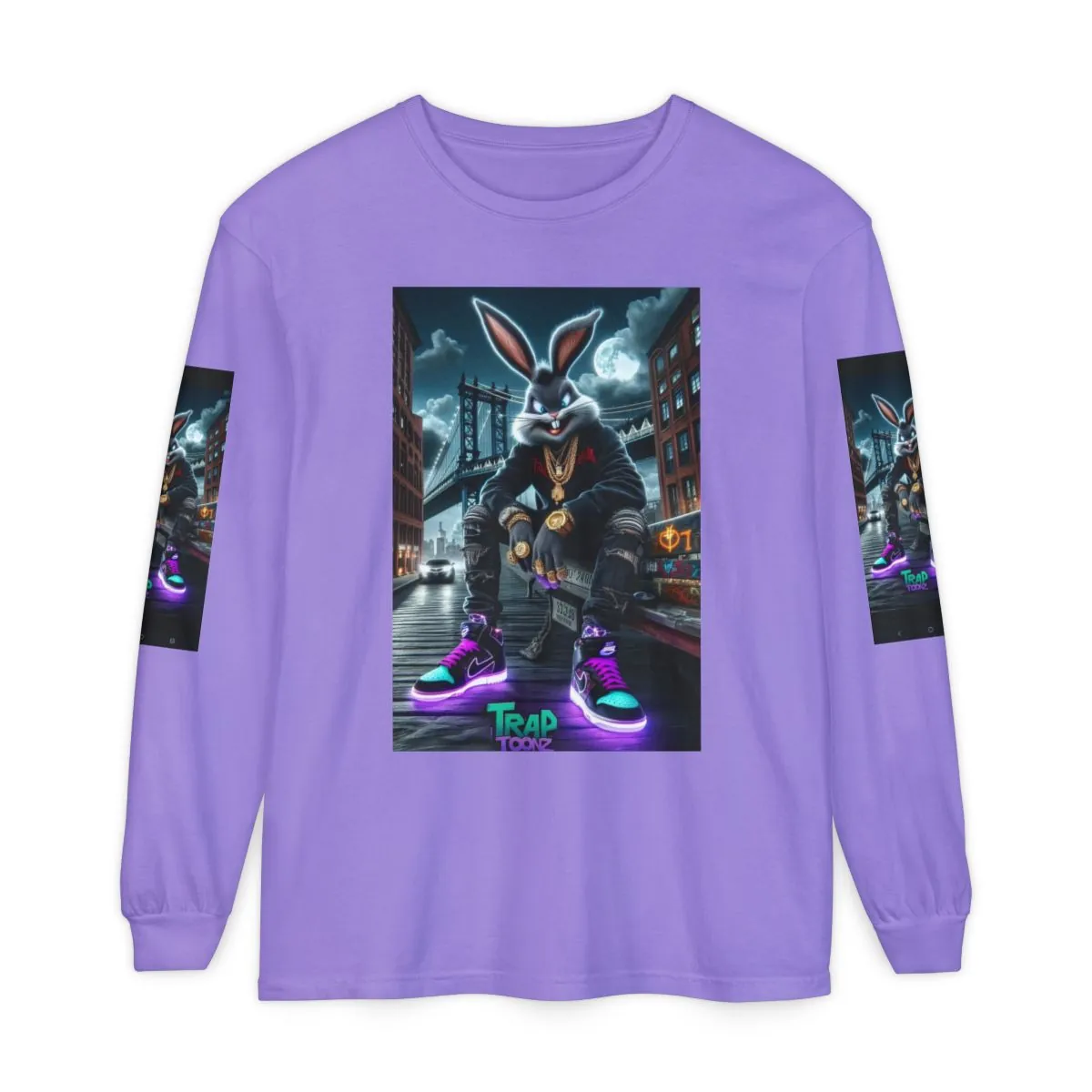 Urban Bunny Long Sleeve Tee — "Toad Town" Neon Streetwear Graphic