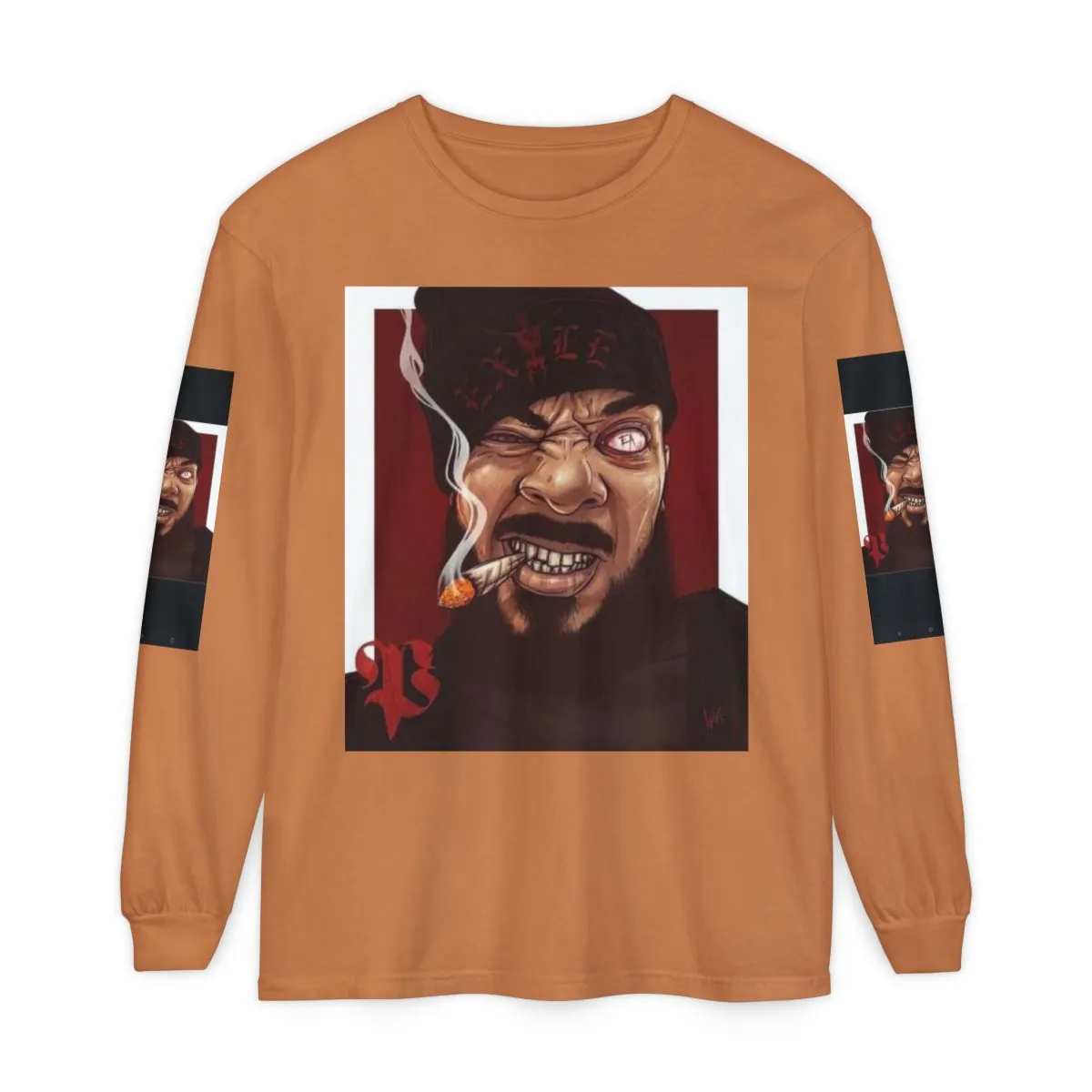 Grim Smoker Portrait Long Sleeve Tee
