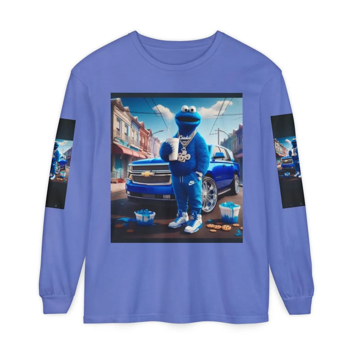 Cookie Monster Graphic Long Sleeve Tee