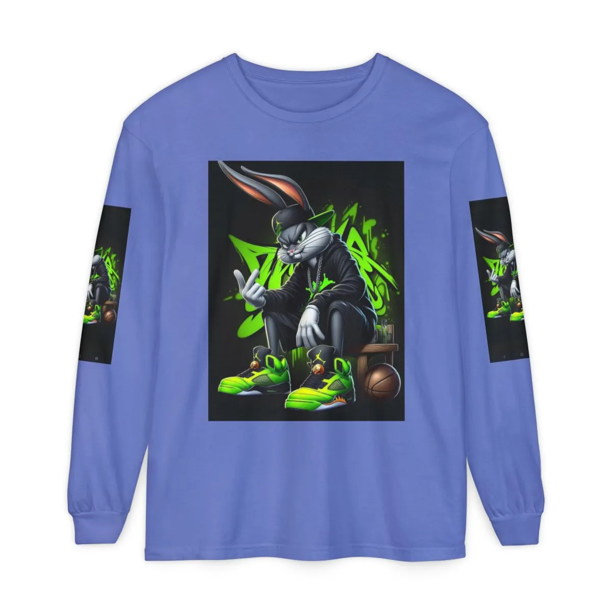 Graffiti Bunny Crewneck Long Sleeve Shirt