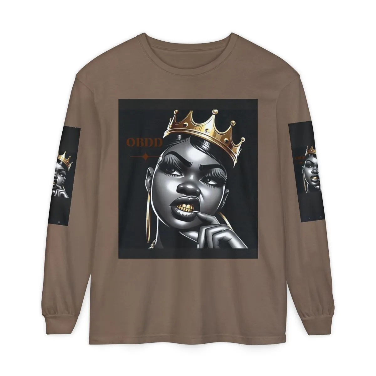 Queen Crown Graphic Long Sleeve Shirt