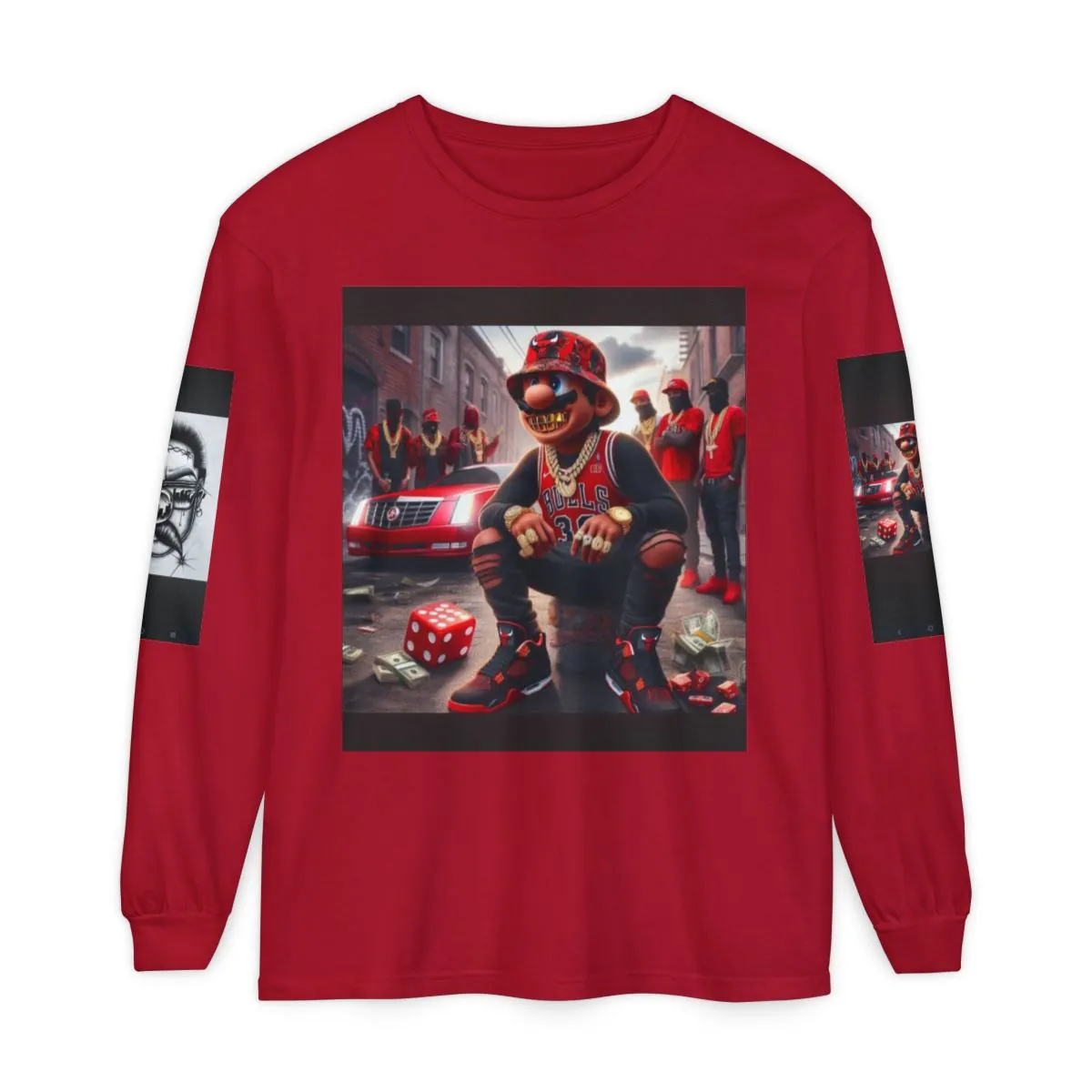 Streetwear Long Sleeve Tee — Urban Gangster Art Print