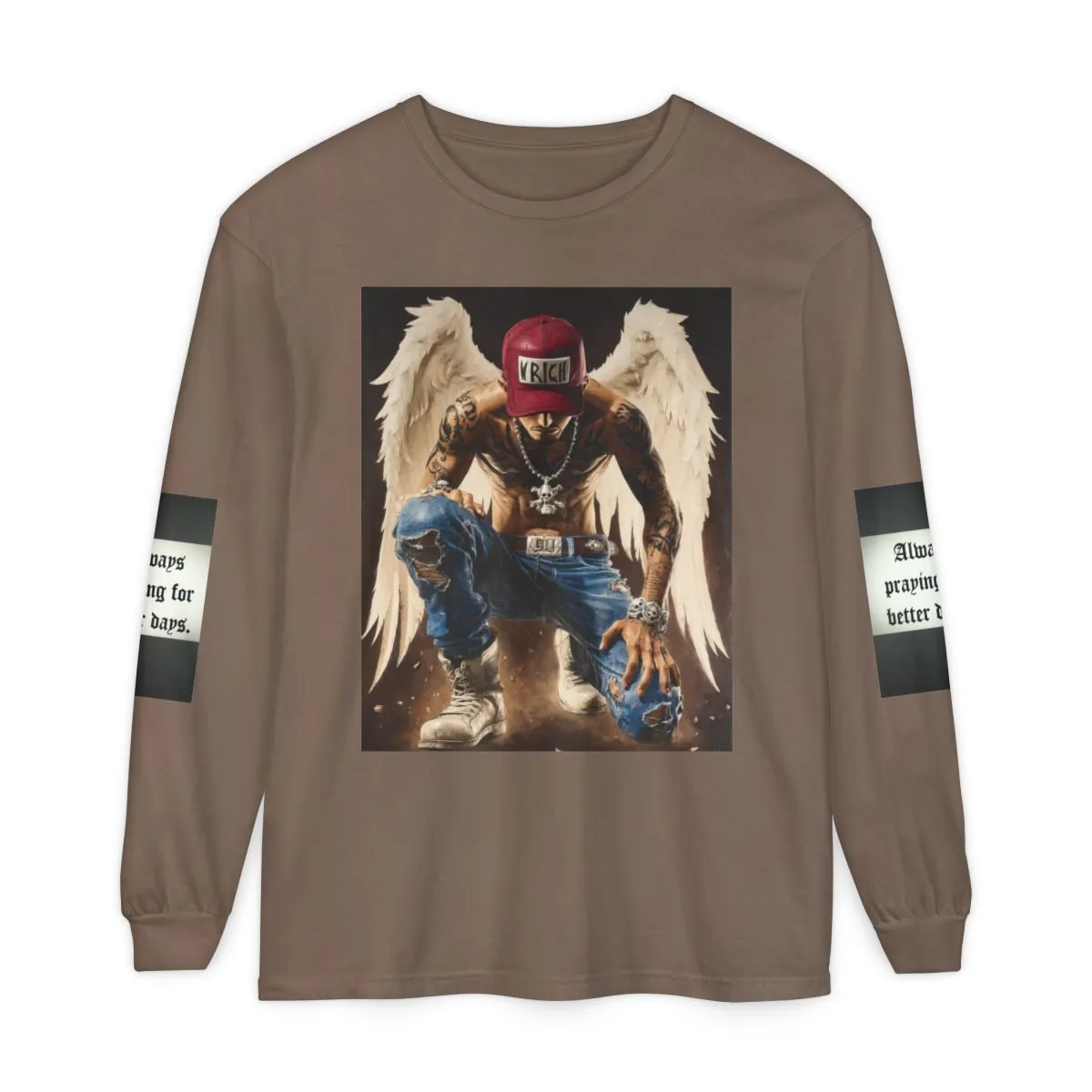 Angel Wings Graphic Long Sleeve Tee — Urban Streetwear Tribute Shirt