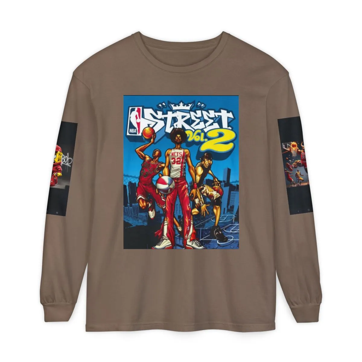 NBA Street-Inspired Graphic Long Sleeve Tee — 'Street' Basketball Art