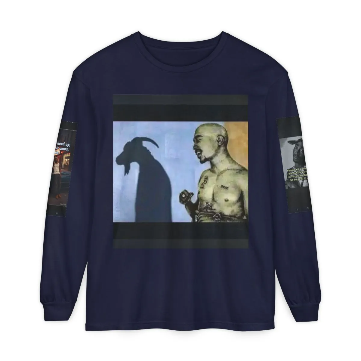 Graphic Long Sleeve T-Shirt — Bold Photo Collage Design