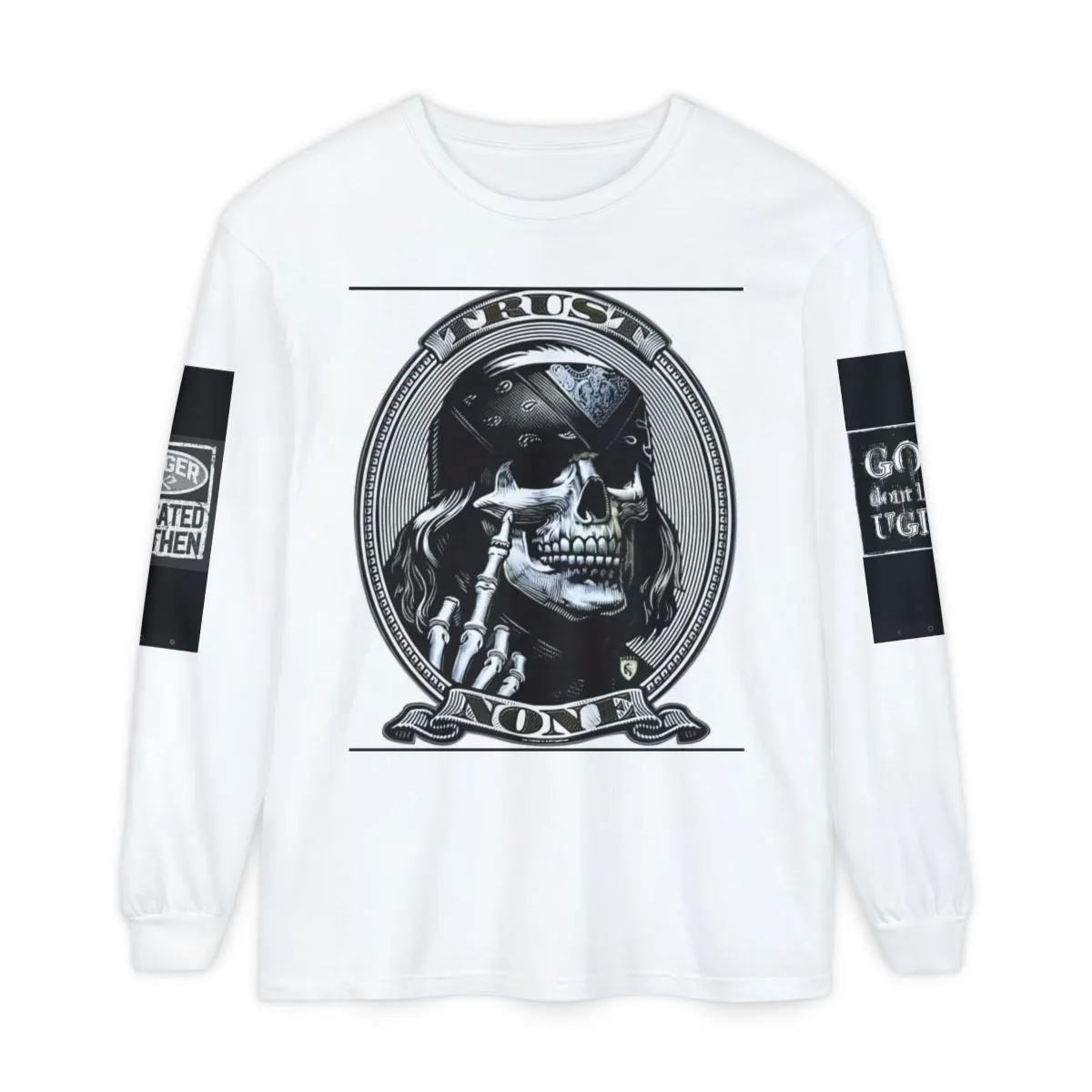 Skull & Money Graphic Long Sleeve Tee