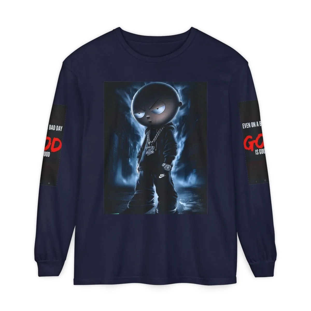 Graphic Long Sleeve Tee — Urban Skull & Dark Cartoon Streetwear