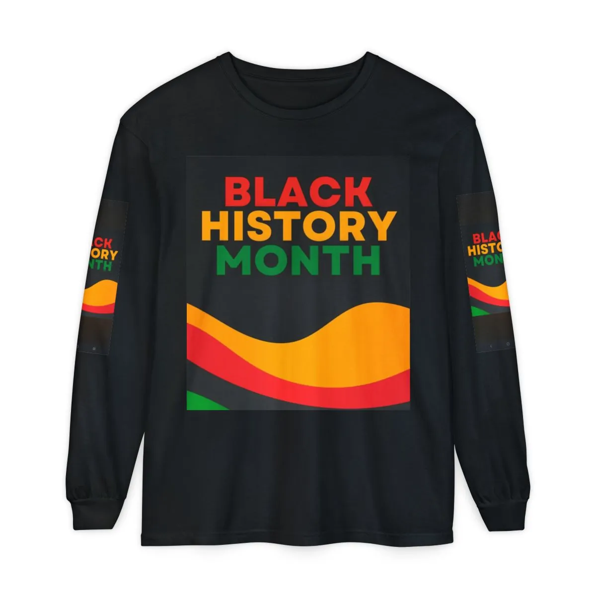 Black History Month Long Sleeve Tee — Bold Pan-African Graphic