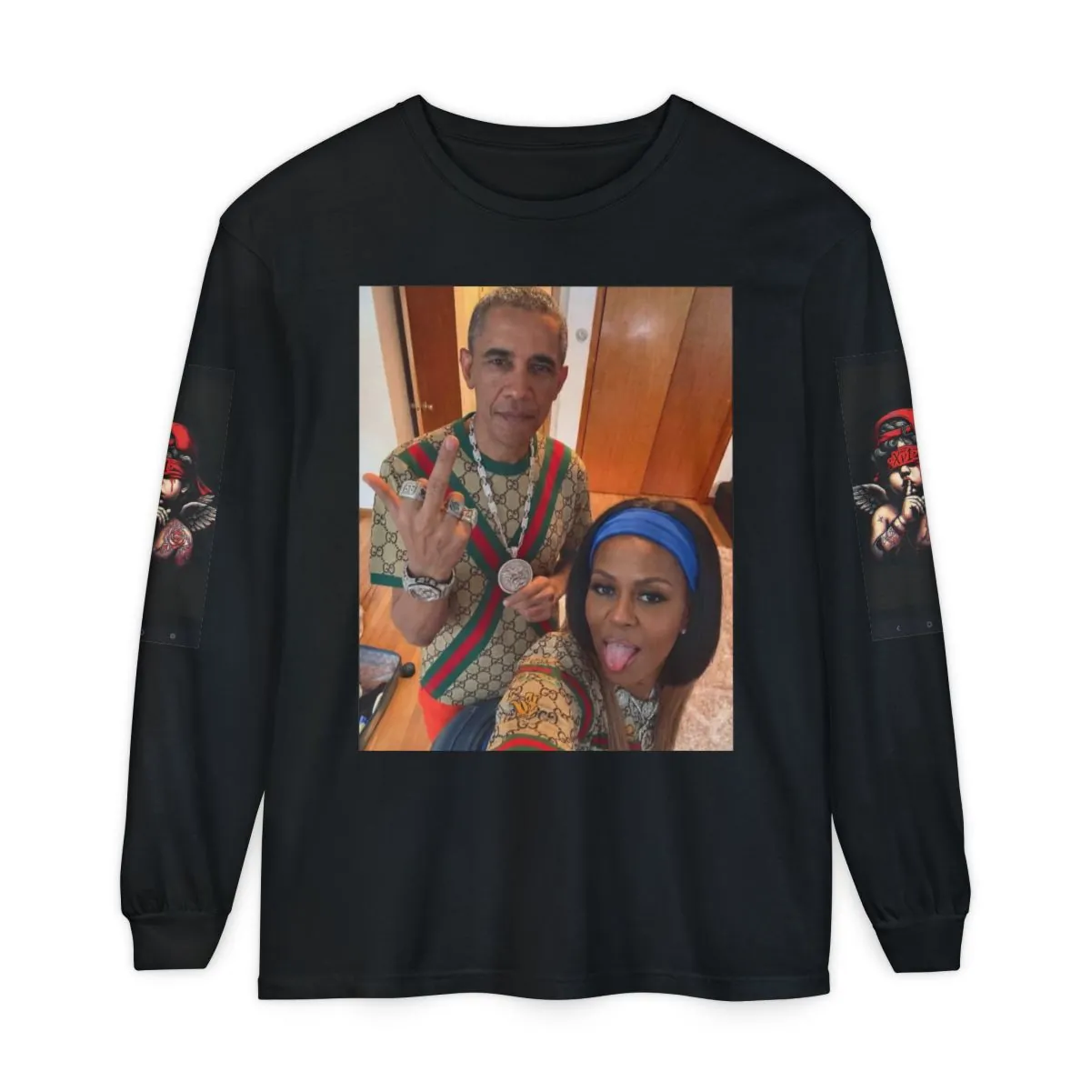 Graphic Long Sleeve Tee — 'Don't Ever Hold Back' Motivational Meme Design