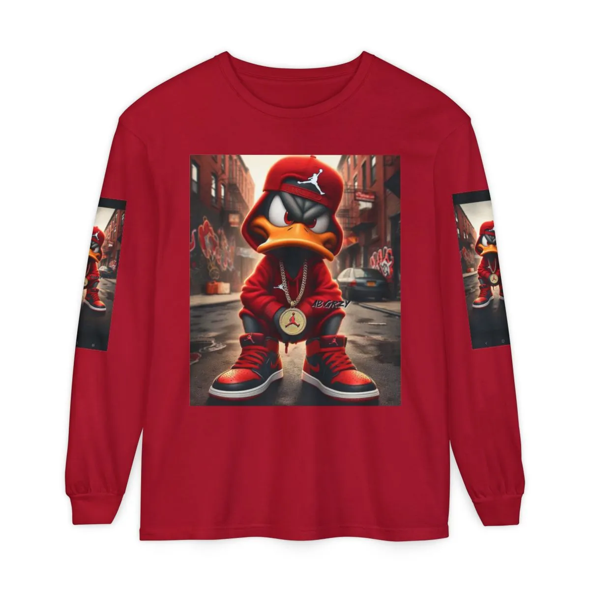 Streetwear Duck Graphic Long Sleeve Tee