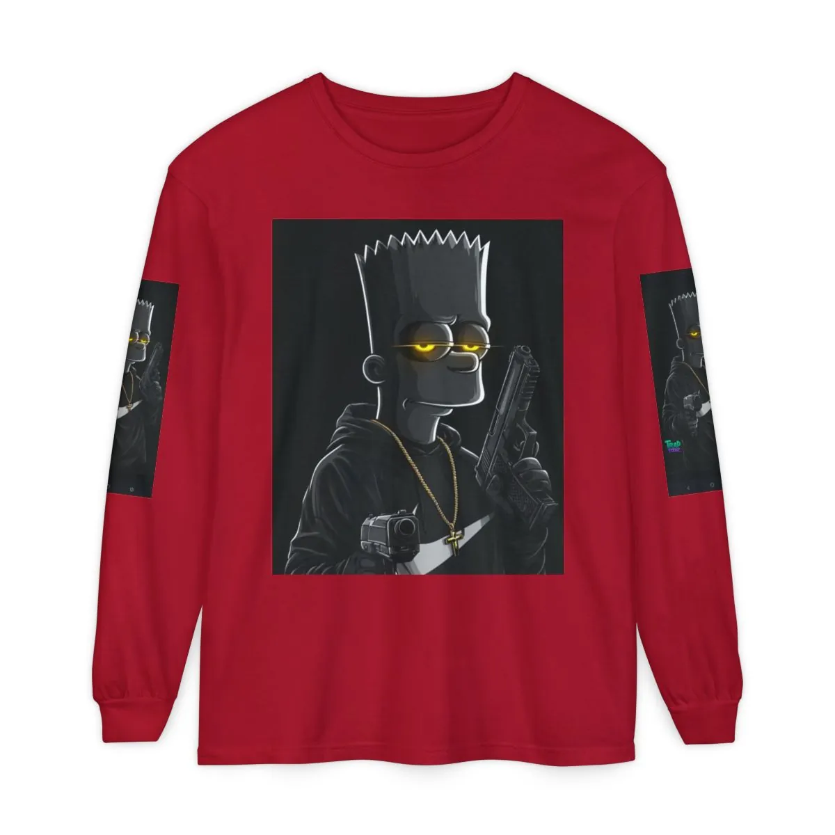 Gangster Bart Long Sleeve Tee — Urban Streetwear Graphic Shirt