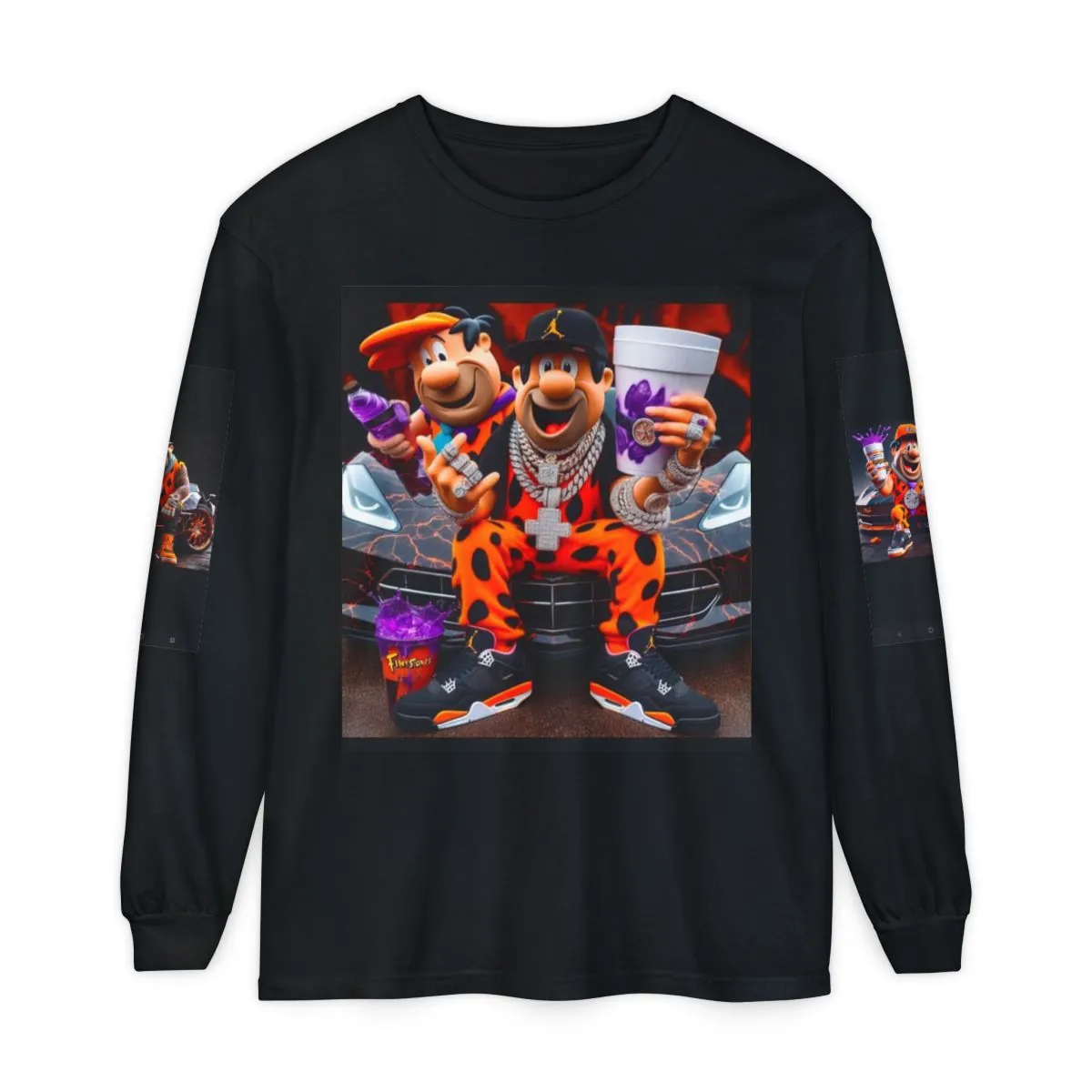 Cartoon Rap Duo Long Sleeve Tee