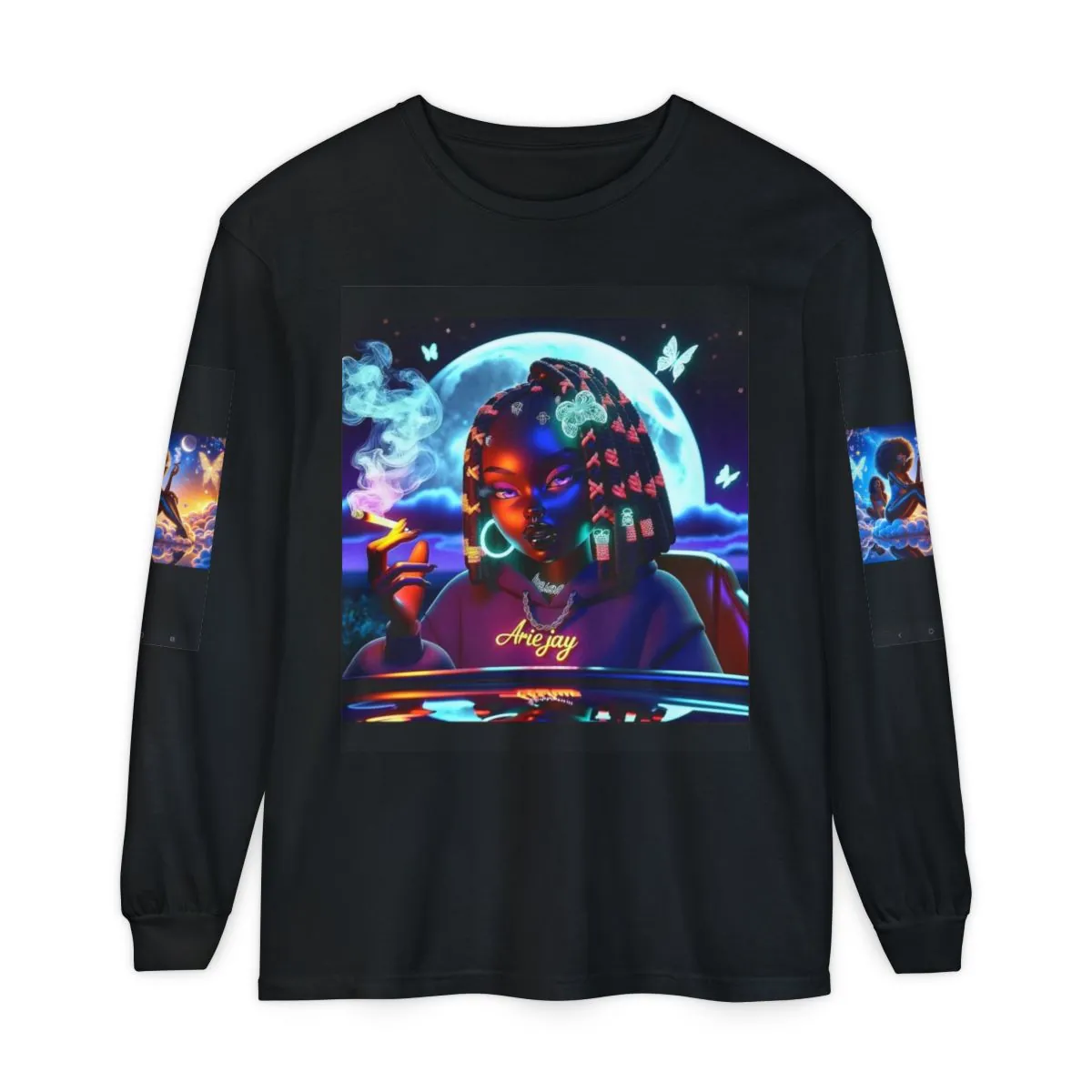 Moonlit Afro Futurism Long Sleeve Tee
