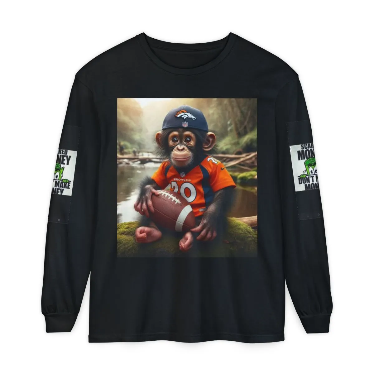 Playful Monkey Football Long Sleeve Tee