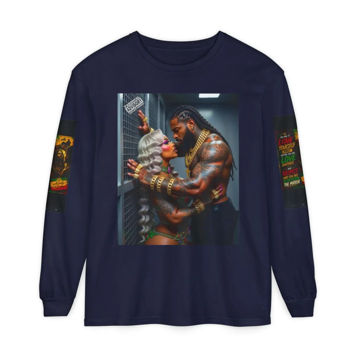 Long Sleeve Tee — Bold Afrocentric Couple Graphic