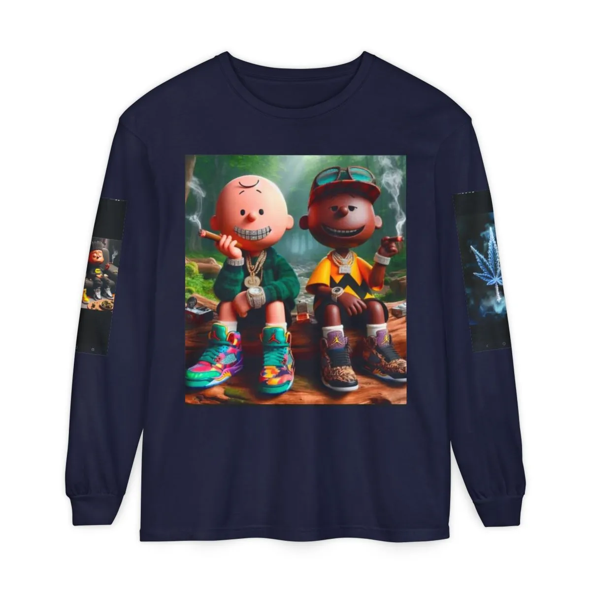 Streetwear Charlie Brown & Snoopy Long Sleeve T-Shirt