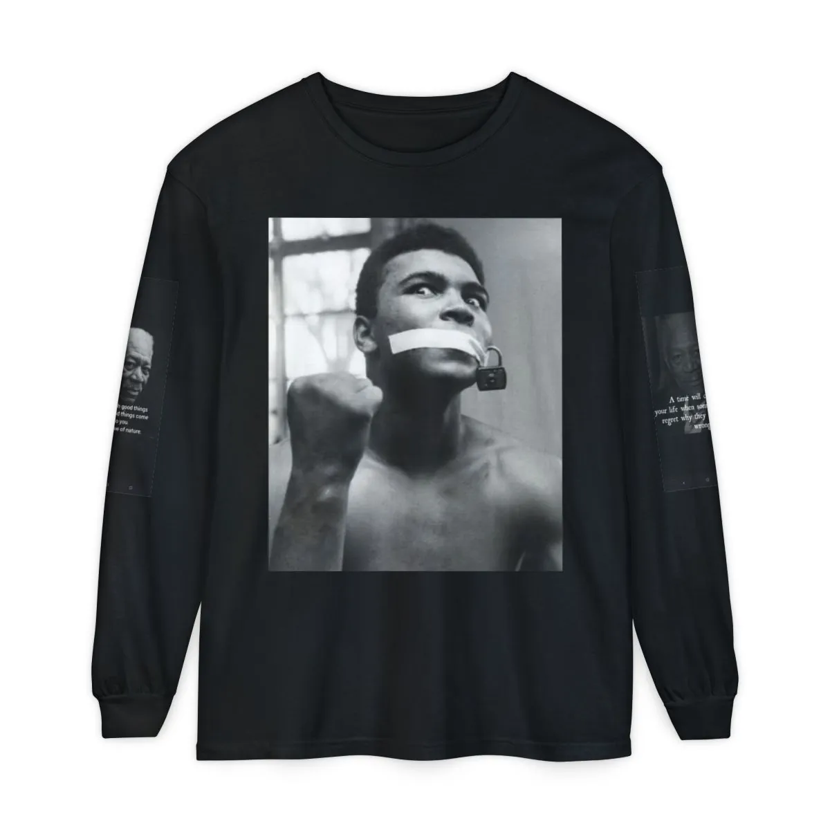 Long Sleeve T‑Shirt — Motivational Quote & Iconic Portrait