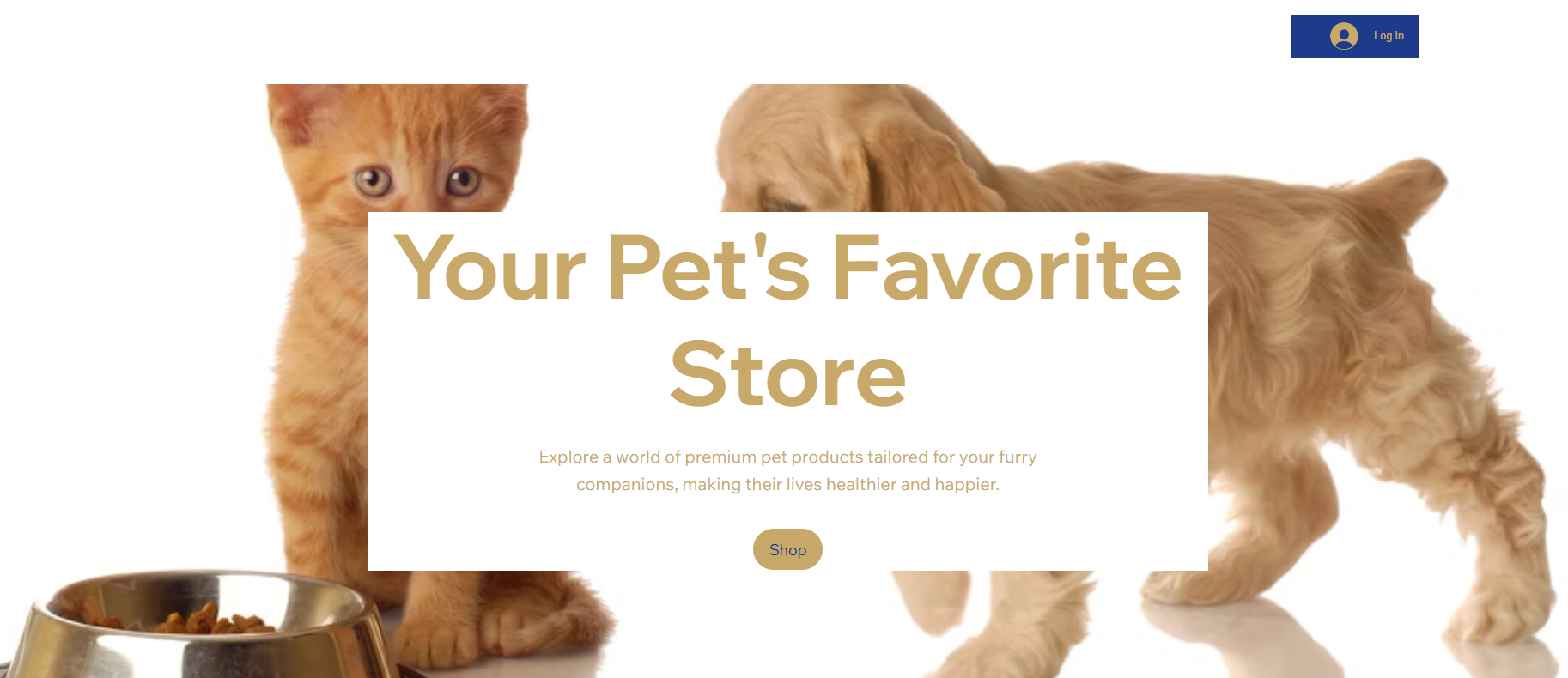 Pet Shop website screenshot