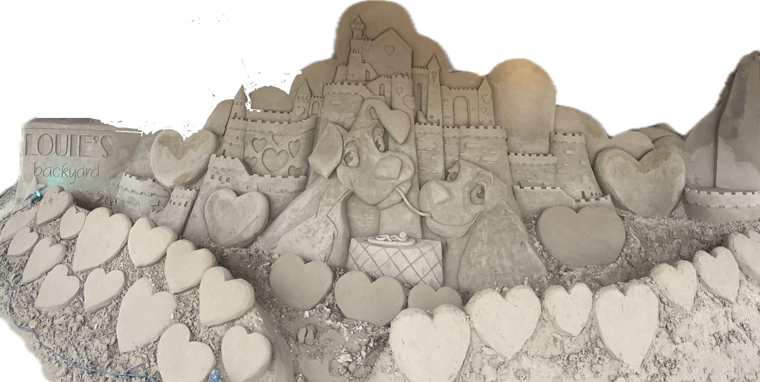 Heart detail carved in sand