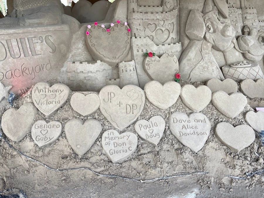 Seasonal sand art at the Village