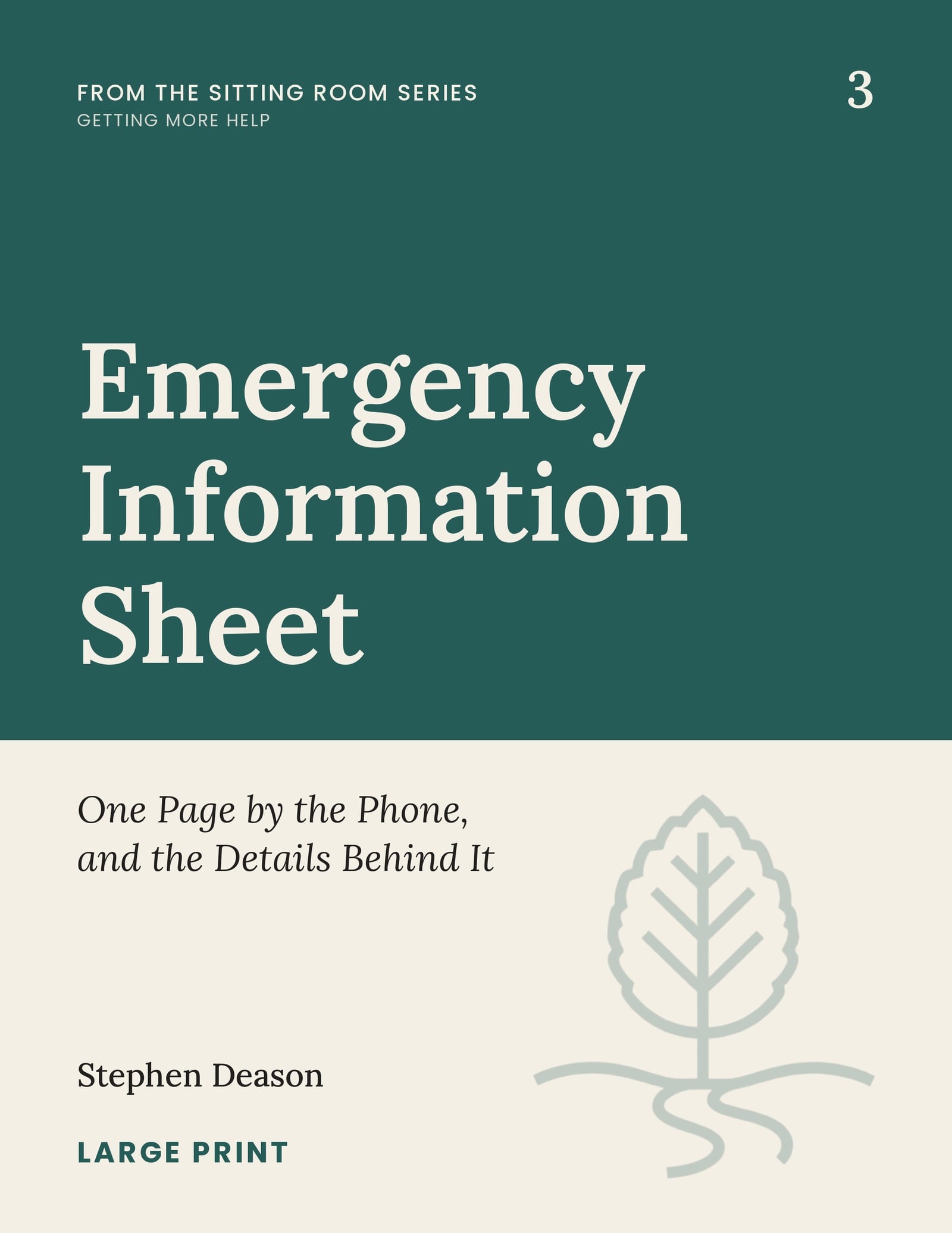 Cover of Emergency Information Sheet from The Sitting Room Series