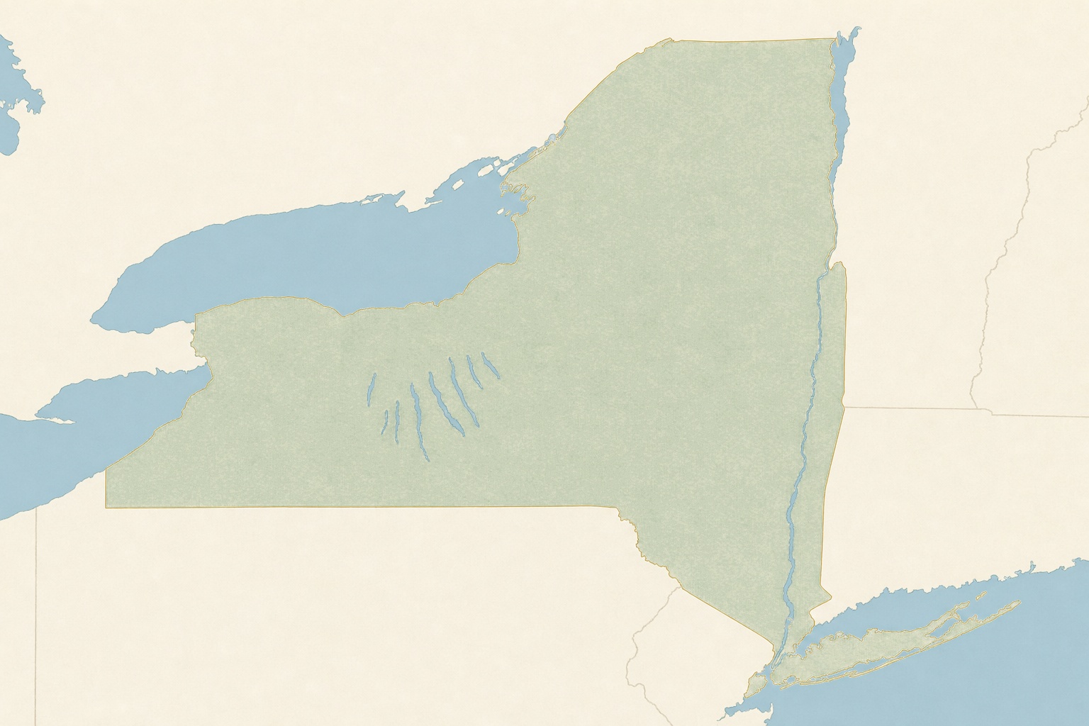 Map of New York State used for family package planning