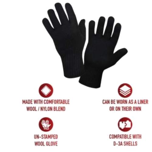 100% Wool Gloves (Black) view 2