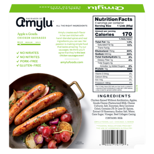 Amylu Apple & Gouda Chicken Sausage, 12oz view 2