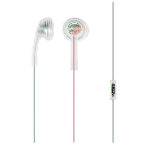 Clear Transparent in-Ear Bud, Retro Style, in-Line w/Mic