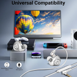 Deep Bass & Crystal Clear Hi-Res Sound,in-Ear Monitor, w/Mic view 2