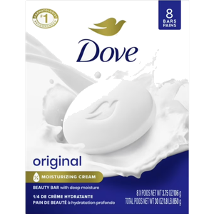 Dove Beauty Bar Women's Bath Soap Original, 3.75 oz 8 Bars