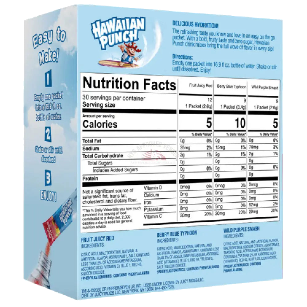 Hawaiian Punch Powder Drink Mix Variety Pack 30ct Juice