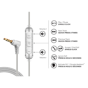 Memory Wire, Headset Microphone, 3.5mm Jack Plug (Clear) w/Mic view 2