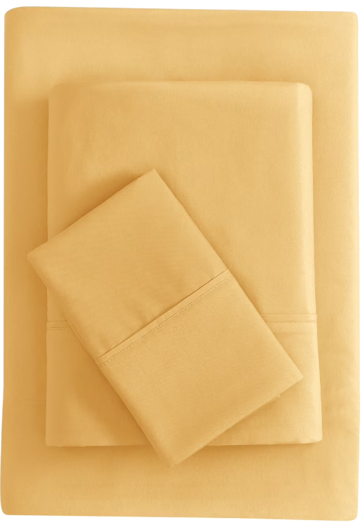 Microfiber Bed Sheet Set, 3pc Twin-Mustard view 2