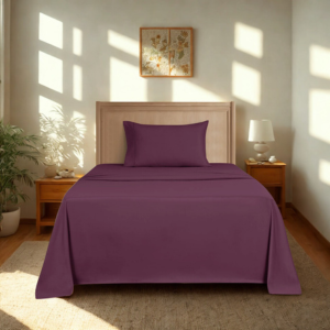 Microfiber Bed Sheet Set, 3pc Twin-Purple