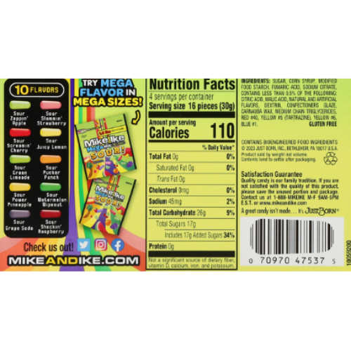 Mike & Ike Mega Mix Sour Chewy Candy Movie Theater Box view 2