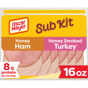 Oscar Mayer Sub Kit, Deli Meat Honey Ham and Honey Smoked Turkey Breast, 16oz