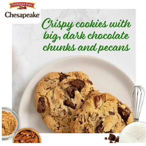 Pepperidge Farm Chesapeake Dark Chocolate Pecan Cookies, 7.2oz view 2