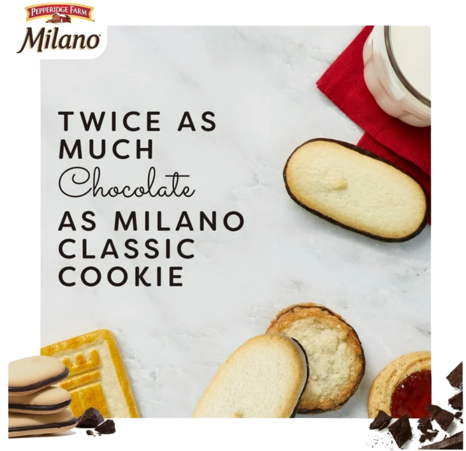 Pepperidge Farm Milano Double Dark Chocolate Cookies, 7.5oz view 2