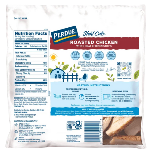 Perdue Short Cuts, Rotisserie Chicken Breast Strips, 8oz view 2